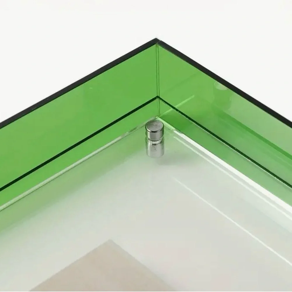 NEW Green Acrylic Floating Picture Frame Tabletop Modern Decor